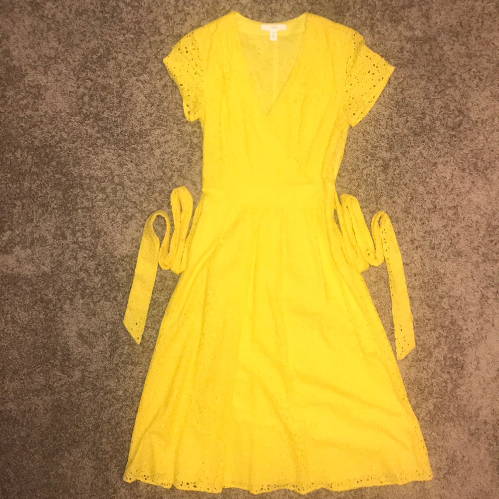 1901 cotton eyelet dress (yellow)